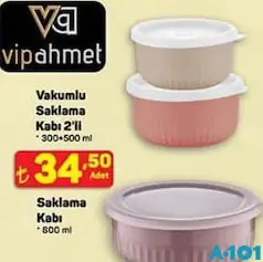 VİP AHMET VAKUMLU SAKLAMA KABI 2'Lİ/SAKLAMA KABI 800 ML fiyat ve kampanya bilgisi